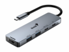 GENIUS hub UH-500/ USB-C na HDMI/ 2x USB3.0/ USB-C/ 100W ...