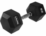 HMS Dumbbell Hex Pro černo-stříbrná 25 kg (17-66-121)