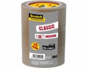 SCOTCH® Hot-melt přepravní balicí páska (371), 50 mm, 66 m, hnědá, 3 ks.