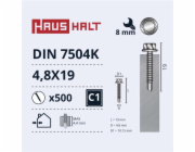 Samořezné šrouby Haushalt, DIN 7504K, 4,8 x 19 mm, 500 ks.