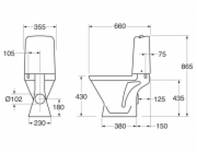 WC s poklopem GUSTAVSBERG NORDIC3 3510, 355×660 mm