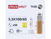 Samořezné šrouby Haushalt, DIN 7504N, 5,5 x 100/65 mm, 50 ks.