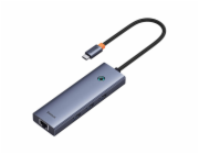 Baseus hub Ultra Joy USB 6v1 (USB-C/1xHDMI4K30Hz/3xUSB 3.0/1xPD/RJ45) šedý