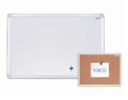 AVELI Magnetická tabule 90x60 cm, hliníkový rám + korková nástěnka 40x30 cm