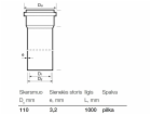 Vnitřní kanalizační PVC trubka Wavin, O 110 mm, 1m