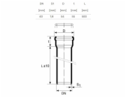 Vnitřní kanalizační potrubí HTplus, O 40 mm, 0,5 m, bílá