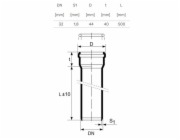 Vnitřní kanalizační potrubí HTplus, O 32 mm, 0,5 m, bílá