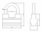 Visací zámek Wushi A-80, 80 x 100 mm