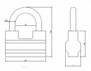 Visací zámek Wushi A-80, 80 x 100 mm