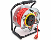 AWTools prodlužovací kabel kovový buben červený Heavy Duty 40m 3x2,5 mm 16A, 3680W, IP44 (AW70256)