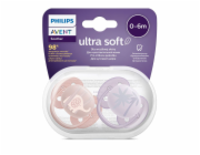 Šidítko Avent Ultrasoft Premium zvířátka 0-6 m 2ks holčička