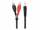 Kabel BLOW 3,5mm M, 2xRCA M, 3m, černý 91-295