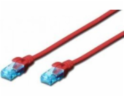 Digitus DIGITUS CAT 5e U-UTP patch kabel PVC AWG 26/7 délka 15m barva červená