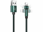 Usams USB-A - Lightning kabel 1 m Zelený (6958444929255)