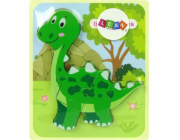 Dřevěné puzzle LeanToys Dinosaurus Isanosaurus Green