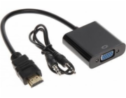 AV adaptér HDMI - D-Sub (VGA) černý (HDMI/VGA+AU-ECO-3)