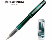 Plnicí pero Platinum Platinum Prefounte Dark Emerald, M, v plastovém obalu, na blistru, zelené