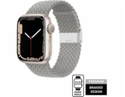 Crong Crong Wave Band pletený řemínek pro Apple Watch 38/40/41 mm (světle šedý)