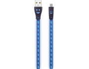 USB kabel 2GO 2GO USB Ladekabel-schwarz-mit blue LED-Beleuchtung 100cm