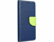 Efektní pouzdro na knihy FANCY BOOK HOLSTER na Samsung Galaxy S22 Ultra Navy Blue Lime Case