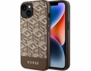 Guess Guess GCube Stripes MagSafe – pouzdro na iPhone 14 (hnědé)