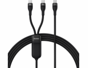 Baseus USB-C – 2x USB-C USB kabel 1,5 m černý (CASS060001)