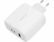 Ricomm nabíječka 120W GaN síťová nabíječka Ricomm RC1201 EU, 1xUSB-A, 2xUSB-C + USB-C kabel 2,1m