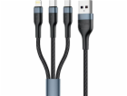 Foneng USB kabel USB-A - USB-C + micro-B + Lightning 1 m ...