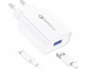 Foneng nabíječka Foneng EU13 nástěnná nabíječka + USB na Micro USB kabel, 3A (bílá)