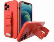 Hurtel Rope case gelové pouzdro s řetízkem na kabelku šňůrka na kabelku iPhone 12 Pro červená