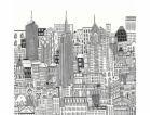 Fototapeta, City Sketch, 113159, 2,8x3m (6 dílů po 0,5m)