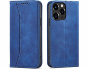 Hurtel Magnet Fancy Case Case pro iPhone 13 Pro Max Cover Card Wallet Card Stand Blue