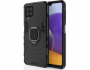 Kryt hybridního pouzdra Hurtel Ring Armor Armored + magnetický držák pro Samsung Galaxy A22 4G černý