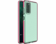 Hurtel Spring Case Cover Gelové pouzdro s barevným rámečkem pro Samsung Galaxy A72 4G tmavě růžové