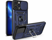 Pancéřový kryt Hurtel Hybrid Armor Camshield pro iPhone 13 Pro Max s krytem fotoaparátu modrý