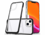 Hurtel Clear 3v1 pouzdro pro iPhone 14 Plus silikonový kryt s rámečkem, černý