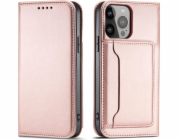 Hurtel Magnet Card Case Case pro Samsung Galaxy A23 5G Cover with Flip Wallet Stand Pink