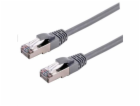 C-TECH kabel patchcord Cat6a, S/FTP, šedý, 0,5m