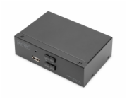 DIGITUS DS-12851 KVM Switch, 2x DP in, DP Out, 2x USB B, 4K @ 60 Hz, černá