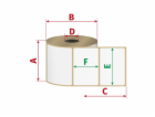 Etikety 103mm x 199mm, termo, D25/300ks, perforace