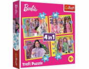 Trefl Puzzle 4v1 Zábavný svět Barbie TREFL