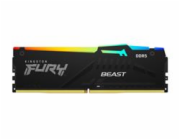 KINGSTON DIMM DDR5 16GB 6400MT/s CL32 Non-ECC FURY Beast RGB XMP, Černá