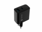 Univerzální USB nabíječka Natec RIBERA GaN 45W, 1X USB-A, 1X USB-C, černá