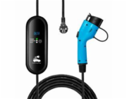 Akyga Napájecí kabel pro elektromobily Type 1, LCD displej, Control Box, 1-fázový 16A 3.8kW, délka 5m