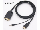 Savio HDMI - D-Sub (VGA) + Jack 3,5mm kabel 1,8m černý (S...