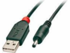 Lindy USB-A – DC kabel 3,5 mm 1,5 m černý (70266)