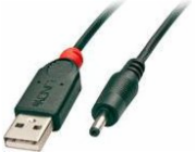 Lindy USB-A – DC kabel 3,5 mm 1,5 m černý (70266)