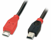 Lindy microUSB - miniUSB USB kabel 2 m černý (31719)