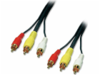 Lindy RCA (Cinch) x3 - RCA (Cinch) x3 kabel 20m černý (35...