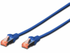 Digitus Patchcord CAT6, S-FTP, 0,25 m, modrý, 10 kusů (DK...